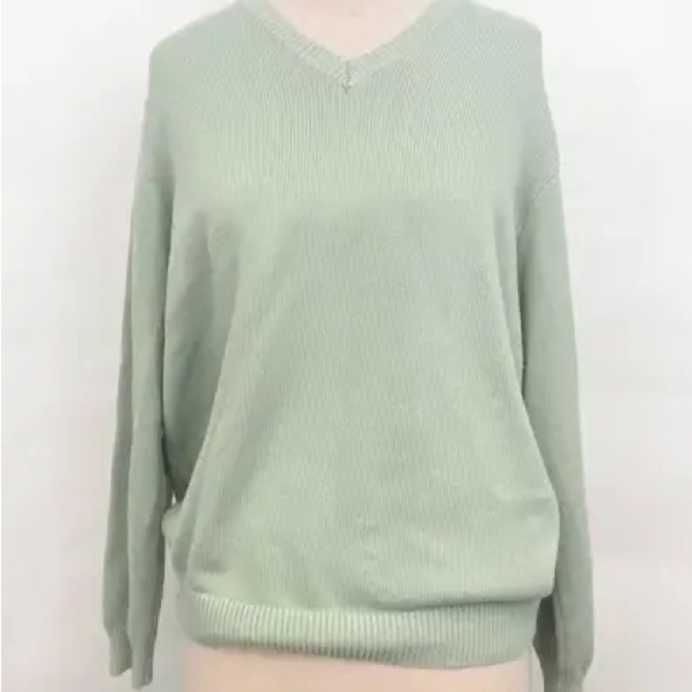Brandy Melville Mint Green V-Neck Women's Sweater
